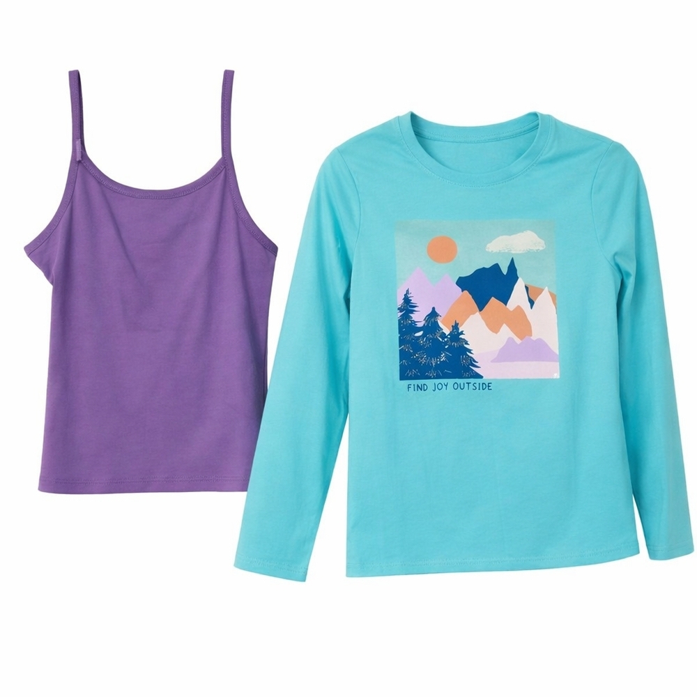 🔥5/$25🔥NWT Girl Sz Medium Long Sleeve T-shirt And Tank Top Bundle
